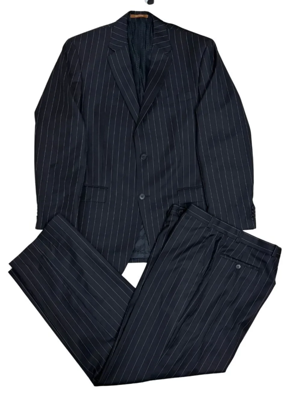 MICHAEL KORS VINTAGE Pinstripe SUIT WOOL Black Business Blazer & Pants Mens 42L